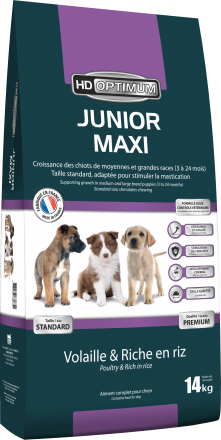 Croissance des chiots de moyennes et grandes races (3 à 18 mois). Taille standard, adaptée pour stimuler la mastication